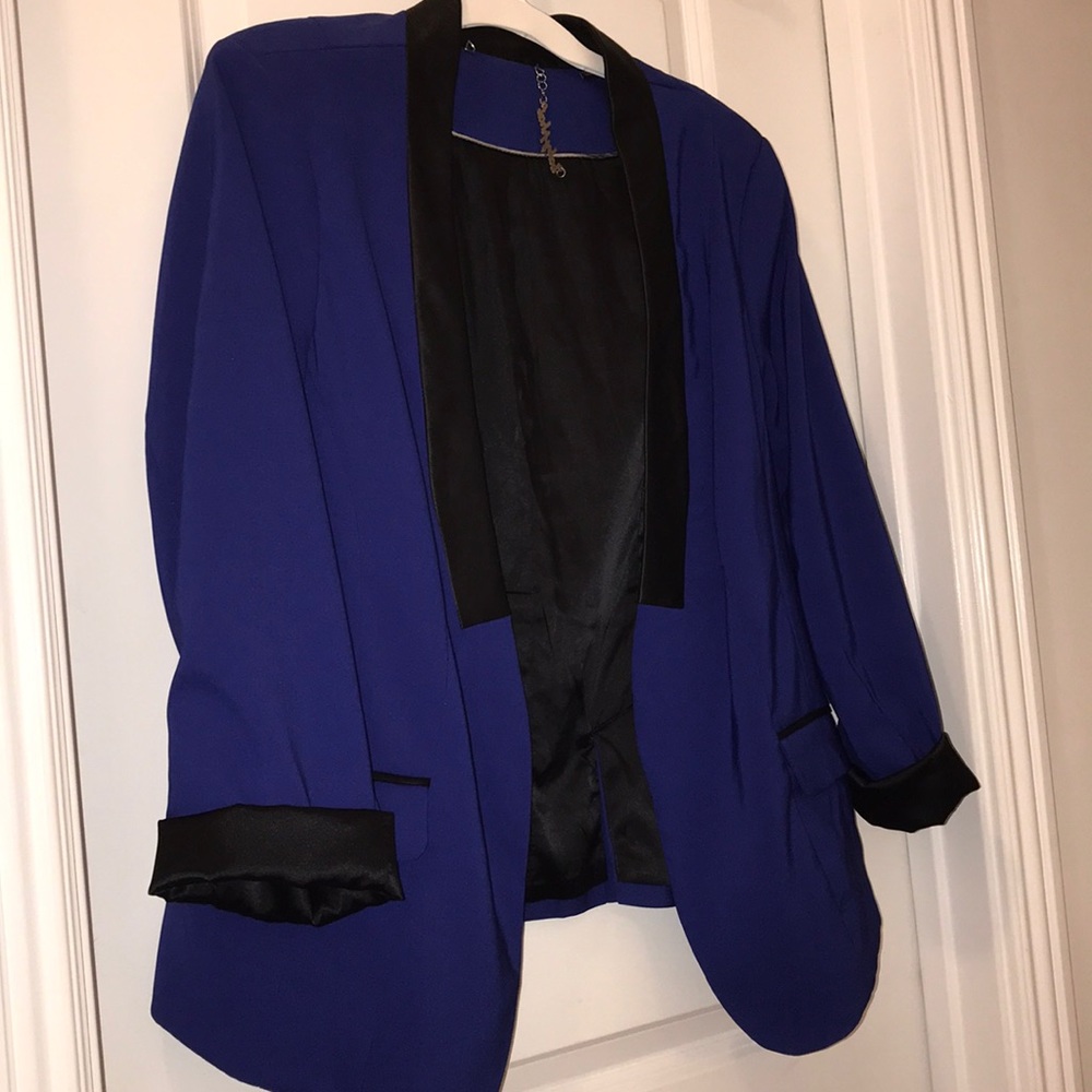 Plus size Royal Blue and Black Blazer